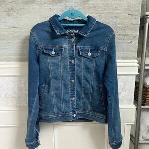 Cat & Jack girls xl 14-16 Jean denim jacket stretchy blue